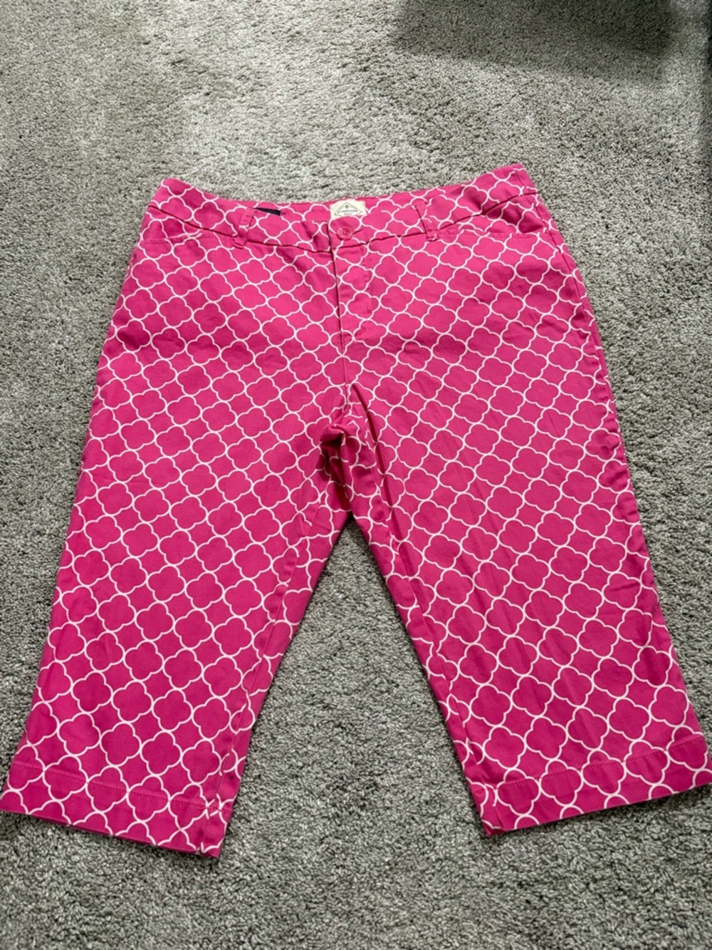 St. John's Bay Hot Pink Quatrefoil Pants size 16P NEW